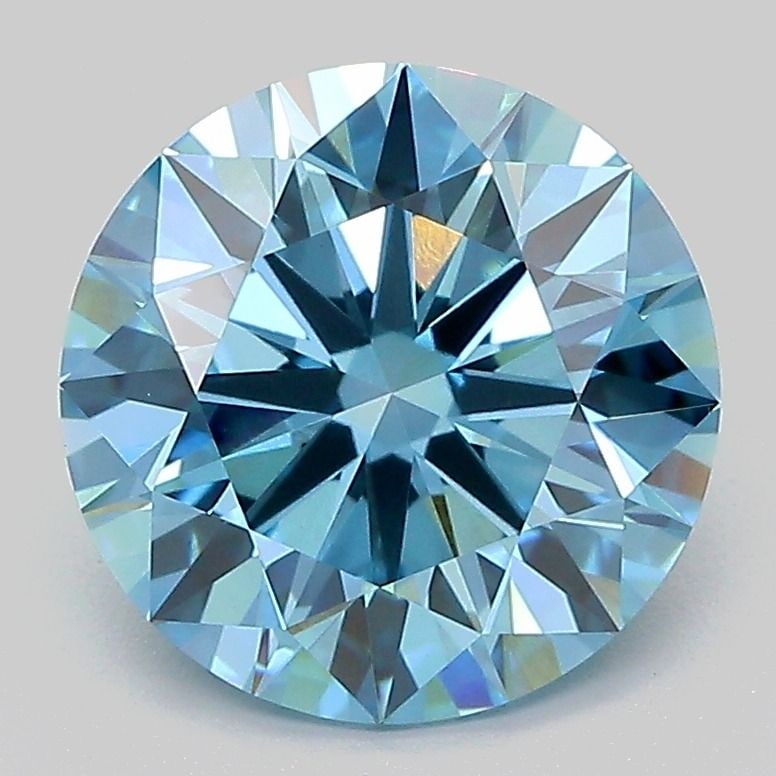 IGI Round 3.02ct Fancy Vivid Blue VVS2 Ideal Loose Lab Diamond: IGI Round 3.02ct Fancy Vivid Blue VVS2 Ideal Loose Lab Diamond A stunning Fancy Vivid Blue lab-grown diamond, certified by the International Gemological Institute (IGI), boasts exceptional clarity and