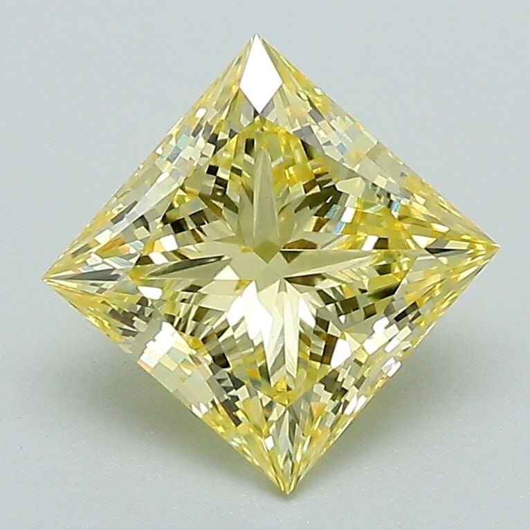 IGI Princess 1.74ct Fancy Intense Yellow VVS2 Loose Lab Diamond: IGI Princess 1.74ct Fancy Intense Yellow VVS2 Loose Lab Diamond Experience the vibrant beauty of nature in a lab-grown diamond, certified by the International Gemological Institute (IGI) as Fancy Inte