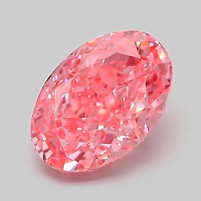 IGI Oval 1.07ct Fancy Vivid Pink VVS2 Loose Lab Diamond: IGI Oval 1.07ct Fancy Vivid Pink VVS2 Loose Lab Diamond A truly unique and stunning addition to any jewelry collection, this 1.07ct Fancy Vivid Pink VVS2 loose lab diamond boasts exceptional clarity,