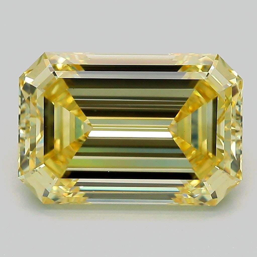 Loose Lab Diamond - IGI Emerald 5.11ct Fancy Yellow VVS2: Loose Lab Diamond - IGI Emerald 5.11ct Fancy Yellow VVS2 Experience the rare beauty of a lab-grown diamond, certified by IGI as Fancy Yellow with exceptional clarity and cut. This stunning 5.11ct gem