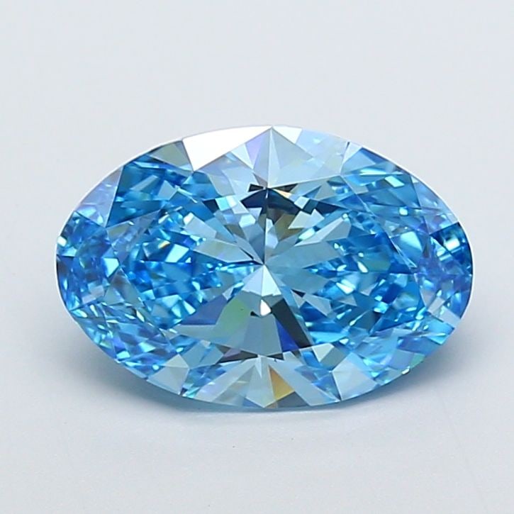 IGI Oval 4.0ct Fancy Vivid Blue VVS2 Loose Lab Diamond: IGI Oval 4.0ct Fancy Vivid Blue VVS2 Loose Lab Diamond Experience the breathtaking beauty of a lab-grown Fancy Vivid Blue diamond, certified by IGI and boasting exceptional clarity (VVS2) and cut