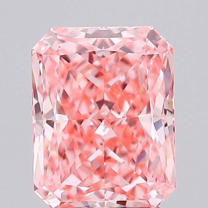 IGI Radiant 2.04ct Fancy Vivid Pink VVS2 Loose Lab Diamond: IGI Radiant 2.04ct Fancy Vivid Pink VVS2 Loose Lab Diamond Experience the rare beauty of a Fancy Vivid Pink diamond, one of the most coveted colors in the world of gemstones. This exquisite 2.04ct IGI