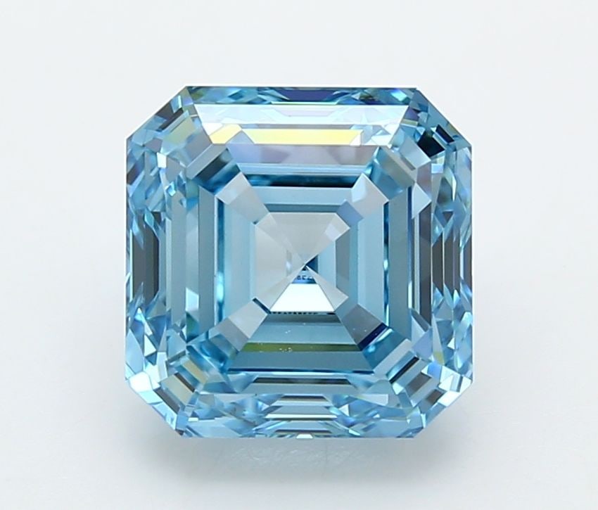 IGI Asscher 5.0ct Fancy Vivid Blue VVS2 Loose Lab Diamond: IGI Asscher 5.0ct Fancy Vivid Blue VVS2 Loose Lab Diamond Experience the breathtaking beauty of a Fancy Vivid Blue diamond, one of the rarest and most coveted colors in nature. This stunning 5.0ct lab