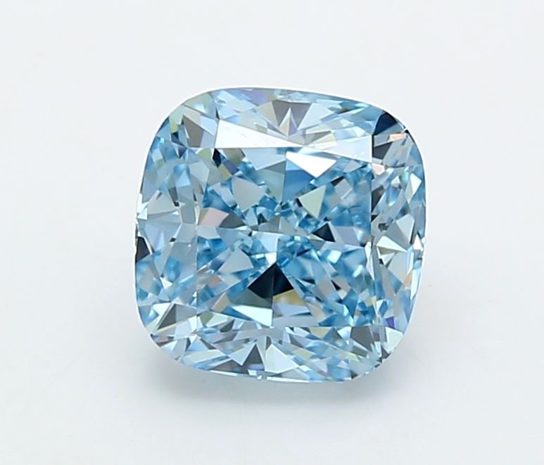 Loose Lab Diamond - IGI Cushion Modified 2.5ct Fancy Vivid Blue VVS2: Loose Lab Diamond - IGI Cushion Modified 2.5ct Fancy Vivid Blue VVS2 Experience the breathtaking beauty of a lab-grown diamond, certified by the International Gemological Institute (IGI) as Fancy Vivi