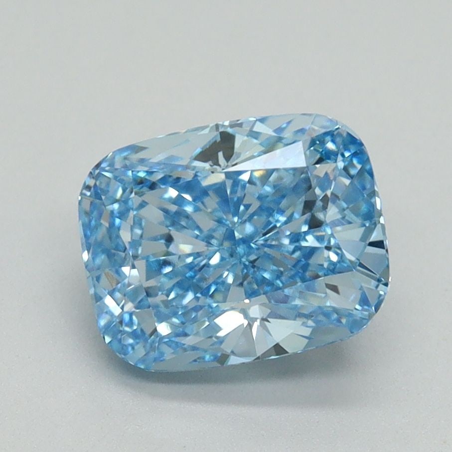 Loose Lab Diamond - IGI Cushion Brilliant 2.06ct Fancy Vivid Blue VVS1: Loose Lab Diamond - IGI Cushion Brilliant 2.06ct Fancy Vivid Blue VVS1 Experience the rare beauty of a Fancy Vivid Blue lab diamond, boasting an exceptional 2.06ct cut with EX symmetry and polish, and