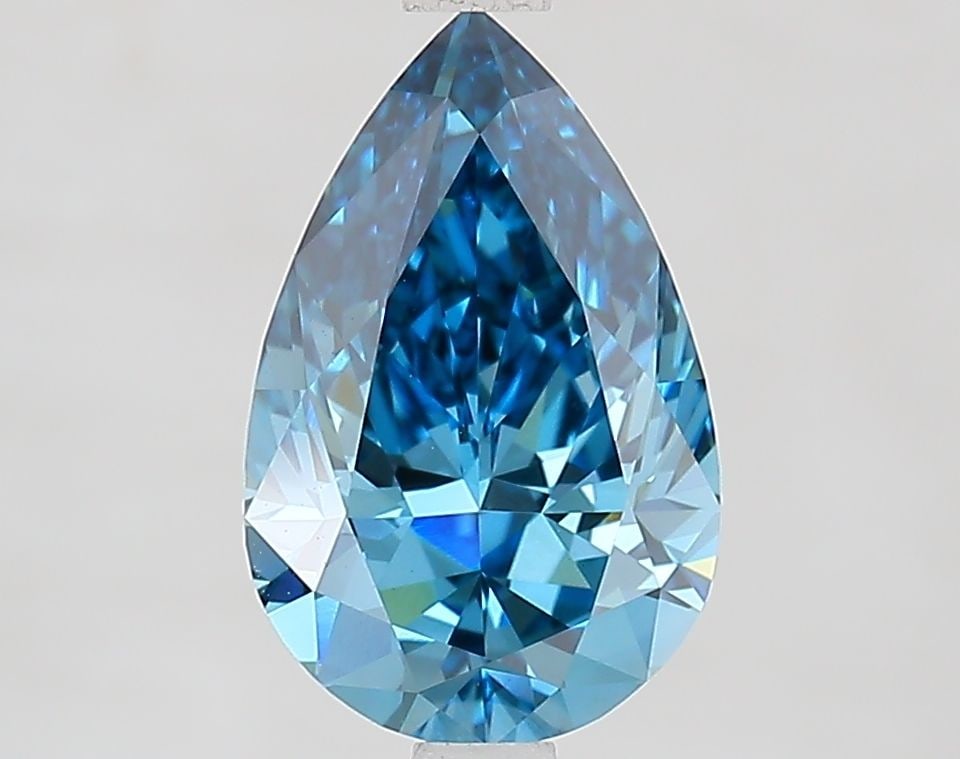 Loose Lab Diamond - IGI Pear 2.09ct Fancy Vivid Blue VVS2: Loose Lab Diamond - IGI Pear 2.09ct Fancy Vivid Blue VVS2 This stunning Fancy Vivid Blue lab diamond boasts exceptional clarity and color, with a vibrant blue hue that shines brightly in the light. Me