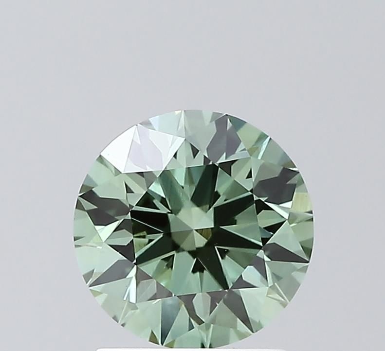 IGI Round 1.58ct Fancy Vivid Green VVS2 Ideal Loose Lab Diamond: IGI Round 1.58ct Fancy Vivid Green VVS2 Ideal Loose Lab Diamond Experience the breathtaking beauty of nature with this stunning 1.58ct Fancy Vivid Green VVS2 Ideal loose lab diamond, certified by the