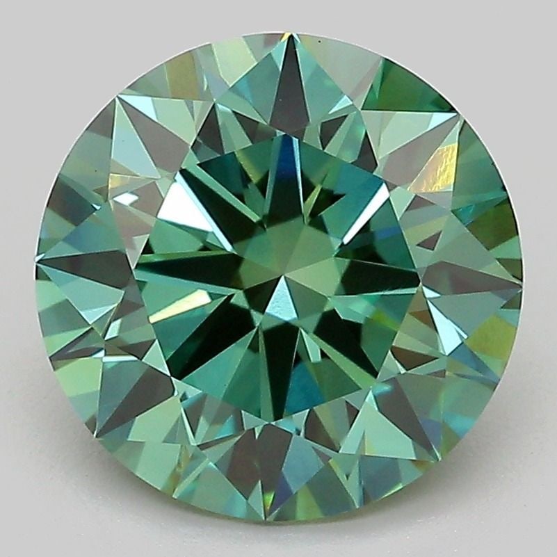 IGI Round 3.54ct Fancy Vivid Green VVS2 Ideal Loose Lab Diamond: IGI Round 3.54ct Fancy Vivid Green VVS2 Ideal Loose Lab Diamond Experience the breathtaking beauty of a lab-grown diamond, certified by IGI as Fancy Vivid Green with exceptional clarity and cut. This 