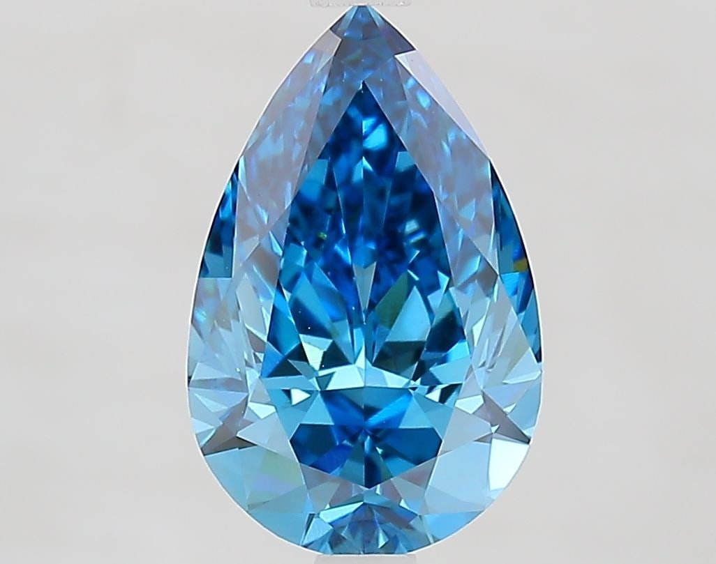 Loose Lab Diamond - IGI Pear 2.6ct Fancy Vivid Blue VVS2: Loose Lab Diamond - IGI Pear 2.6ct Fancy Vivid Blue VVS2 Experience the breathtaking beauty of a lab-grown diamond, certified by the International Gemological Institute (IGI) as Fancy Vivid Blue, with