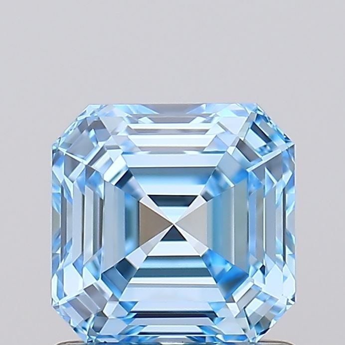 IGI Asscher 1.08ct Fancy Vivid Blue VVS2 Loose Lab Diamond: IGI Asscher 1.08ct Fancy Vivid Blue VVS2 Loose Lab Diamond Experience the rare beauty of a Fancy Vivid Blue diamond, one of the most striking colors in nature. This 1.08ct IGI-certified lab-grown gem 