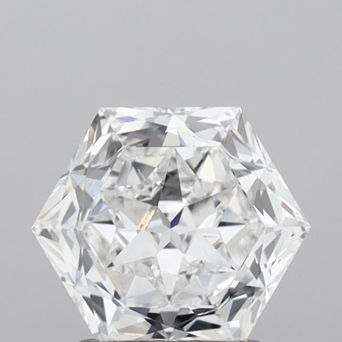 Loose Lab Diamond - IGI Hexagonal 1.55ct D VVS1: Loose Lab Diamond - IGI Hexagonal 1.55ct D VVS1 A rare and exceptional lab-grown diamond, certified by the International Gemological Institute (IGI), boasts an impressive 1.55 carat hexagonal cut with