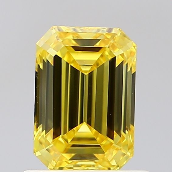 Loose Lab Diamond - IGI Emerald 1.02ct Fancy Vivid Yellow VVS2: Loose Lab Diamond - IGI Emerald 1.02ct Fancy Vivid Yellow VVS2 A truly one-of-a-kind gem, this 1.02ct Fancy Vivid Yellow Lab Diamond boasts exceptional clarity and polish, with a vibrant yellow hue th