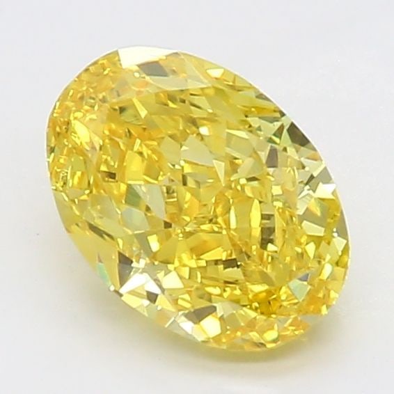 Fancy Vivid Yellow VVS2 Oval Diamond, 0.82ct Loose Lab: Fancy Vivid Yellow VVS2 Oval Diamond, 0.82ct Loose Lab Experience the radiant beauty of a Fancy Vivid Yellow VVS2 Oval Diamond, boasting an exceptional 0.82ct carat weight and flawless clarity. Grown