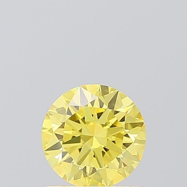 IGI Round 0.56ct Fancy Vivid Yellow VVS2 Loose Lab Diamond: IGI Round 0.56ct Fancy Vivid Yellow VVS2 Loose Lab Diamond Experience the brilliance of nature in a lab-grown diamond, boasting an EX cut and EX symmetry that maximizes its fire and sparkle. This 0.56