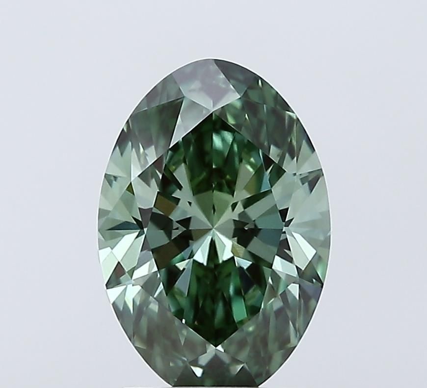 IGI Oval 2.03ct Fancy Vivid Green VVS1 Loose Lab Diamond: IGI Oval 2.03ct Fancy Vivid Green VVS1 Loose Lab Diamond Experience the rare beauty of a Fancy Vivid Green lab-grown diamond, certified by IGI and boasting exceptional clarity (VVS1) and polish (EX).