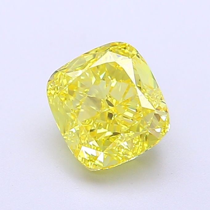 Loose Lab Diamond - IGI Cushion Modified 1.59ct Fancy Vivid Yellow VVS2: Loose Lab Diamond - IGI Cushion Modified 1.59ct Fancy Vivid Yellow VVS2 Experience the brilliance of nature, now in a lab-grown form. This stunning 1.59ct Fancy Vivid Yellow diamond boasts exceptional