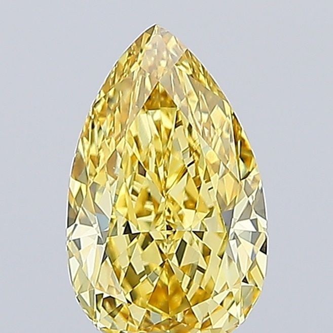 Loose Lab Diamond - IGI Pear 2.8ct Fancy Intense Yellow VVS2: Loose Lab Diamond - IGI Pear 2.8ct Fancy Intense Yellow VVS2 A true gem for the discerning collector, this 2.8ct Fancy Intense Yellow Lab diamond boasts exceptional clarity and color, with a VVS2 rati