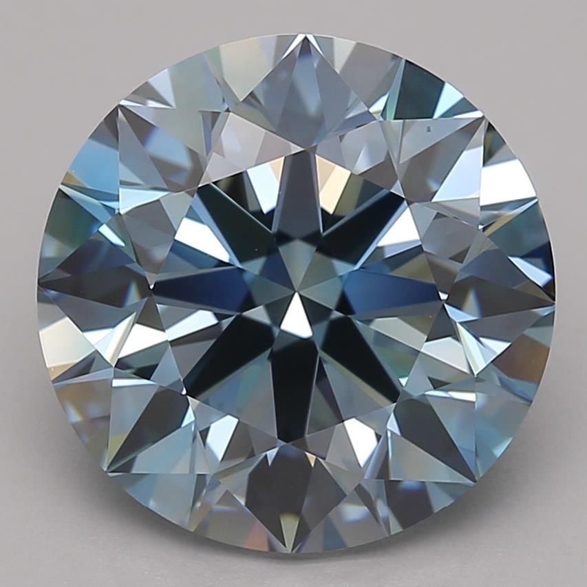 IGI Round 6.24ct Fancy Vivid Blue VVS1 Ideal Loose Lab Diamond: IGI Round 6.24ct Fancy Vivid Blue VVS1 Ideal Loose Lab Diamond Experience the breathtaking beauty of a Fancy Vivid Blue diamond, one of the rarest and most coveted colors in nature. This stunning 6.24