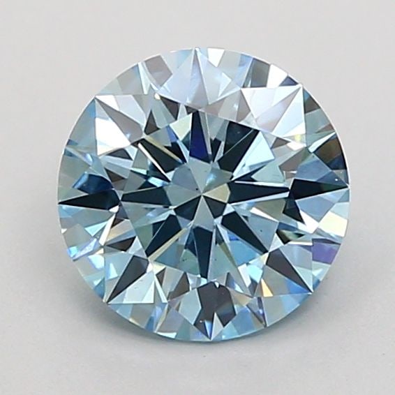 IGI Round 1.37ct Fancy Vivid Blue VVS2 Ideal Loose Lab Diamond: IGI Round 1.37ct Fancy Vivid Blue VVS2 Ideal Loose Lab Diamond Experience the breathtaking beauty of a lab-grown Fancy Vivid Blue diamond, certified by the International Gemological Institute (IGI). T
