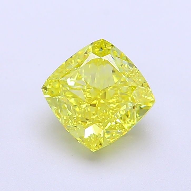 1.57ct Fancy Vivid Yellow IF Lab Diamond Cushion Modified: 1.57ct Fancy Vivid Yellow IF Lab Diamond Cushion Modified A stunning Fancy Vivid Yellow IF lab diamond, certified by the International Gemological Institute (IGI), boasts exceptional color and clarity