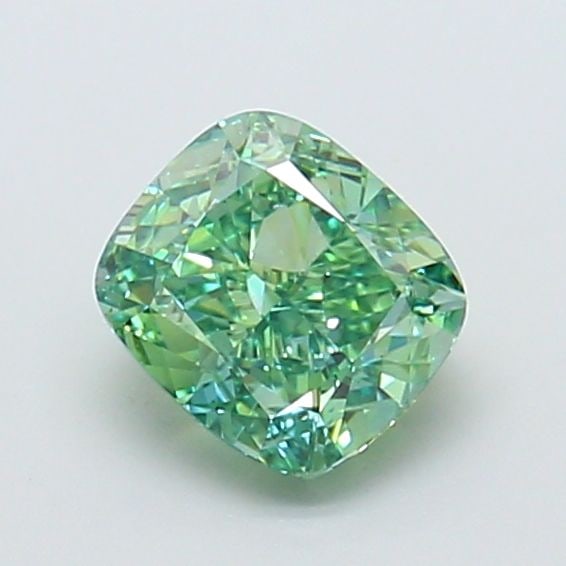 Loose Lab Diamond - IGI Cushion Modified 1.37ct Fancy Vivid Green VVS2: Loose Lab Diamond - IGI Cushion Modified 1.37ct Fancy Vivid Green VVS2 Experience the rare beauty of a Fancy Vivid Green lab-grown diamond, certified by IGI and boasting exceptional clarity (VVS2) and