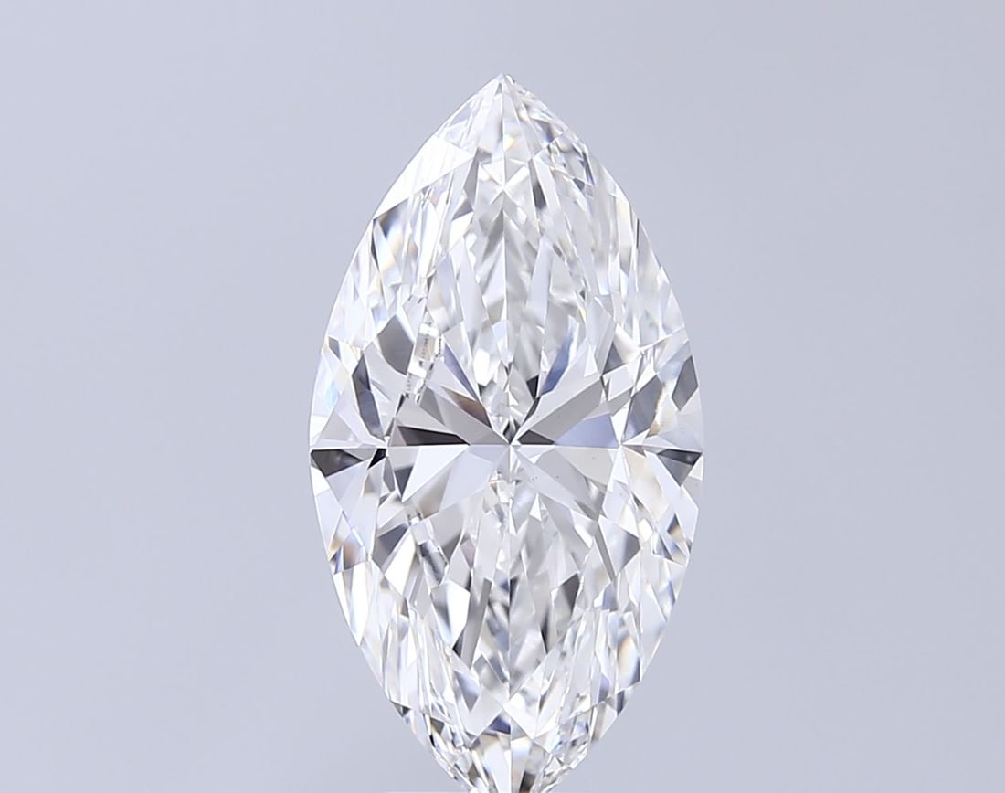 IGI Marquise Diamond, 5.01ct F VVS2, Loose: IGI Marquise Diamond, 5.01ct F VVS2, Loose Experience the exceptional beauty of this 5.01ct IGI marquise diamond, boasting an impressive F color and VVS2 clarity, giving it a radiant brilliance that's