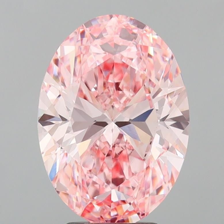 IGI Oval 4.01ct Fancy Vivid Pink VVS2 Loose Lab Diamond: IGI Oval 4.01ct Fancy Vivid Pink VVS2 Loose Lab Diamond Experience the breathtaking beauty of a lab-grown diamond, certified by IGI as Fancy Vivid Pink with exceptional clarity (VVS2) and polish (EX).