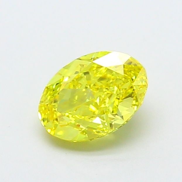 IGI Oval 1.11ct Fancy Vivid Yellow VVS2 Loose Lab Diamond: IGI Oval 1.11ct Fancy Vivid Yellow VVS2 Loose Lab Diamond Experience the brilliance of nature in a lab-grown diamond, certified by IGI as Fancy Vivid Yellow with exceptional clarity and cut. This