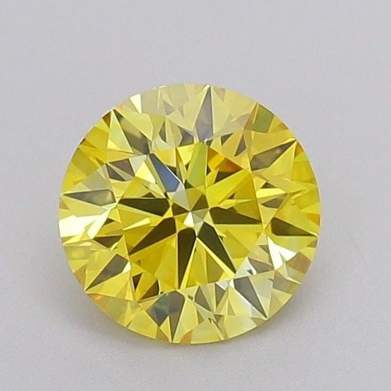 IGI Round 1.08ct Fancy Vivid Yellow VVS2 Ideal Loose Lab Diamond: IGI Round 1.08ct Fancy Vivid Yellow VVS2 Ideal Loose Lab Diamond Experience the brilliance of nature's own sunshine with this stunning 1.08ct Fancy Vivid Yellow VVS2 Ideal loose lab diamond, certified