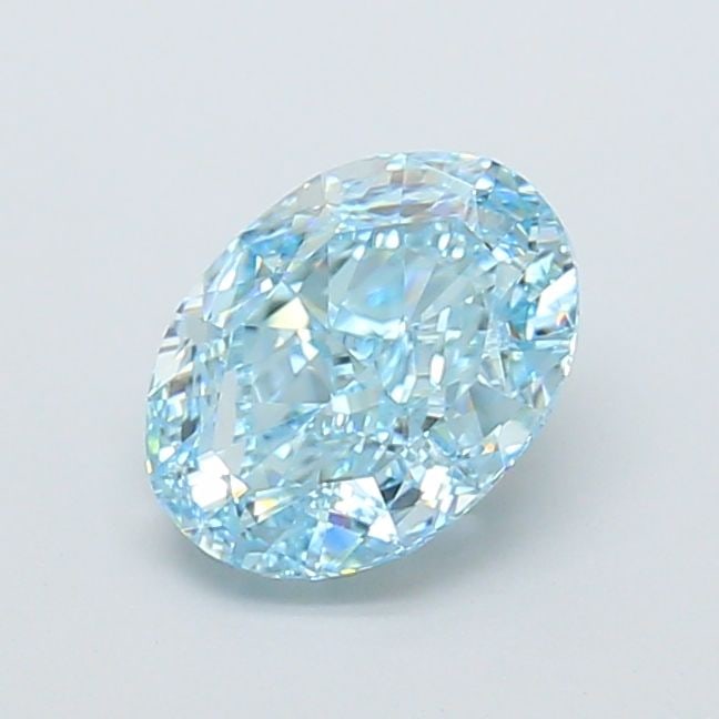 IGI Oval 1.59ct Fancy Vivid Blue VVS1 Loose Lab Diamond: IGI Oval 1.59ct Fancy Vivid Blue VVS1 Loose Lab Diamond Experience the rare beauty of a Fancy Vivid Blue diamond, one of the most elusive and coveted colors in nature. This stunning 1.59ct lab-grown