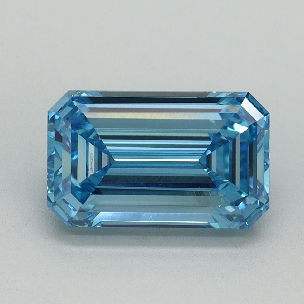 Loose Lab Diamond - IGI Emerald 2.09ct Fancy Vivid Blue VVS2: Loose Lab Diamond - IGI Emerald 2.09ct Fancy Vivid Blue VVS2 A truly unique gemstone, this 2.09ct Fancy Vivid Blue lab diamond boasts exceptional clarity and polish, with a vibrant blue hue that shine