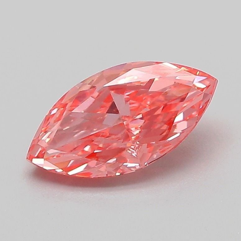 IGI Marquise 1.02ct Fancy Vivid Pink VVS2 Loose Lab Diamond: IGI Marquise 1.02ct Fancy Vivid Pink VVS2 Loose Lab Diamond A true gem for the discerning collector, this 1.02ct Fancy Vivid Pink VVS2 loose lab diamond boasts an unparalleled level of color intensity