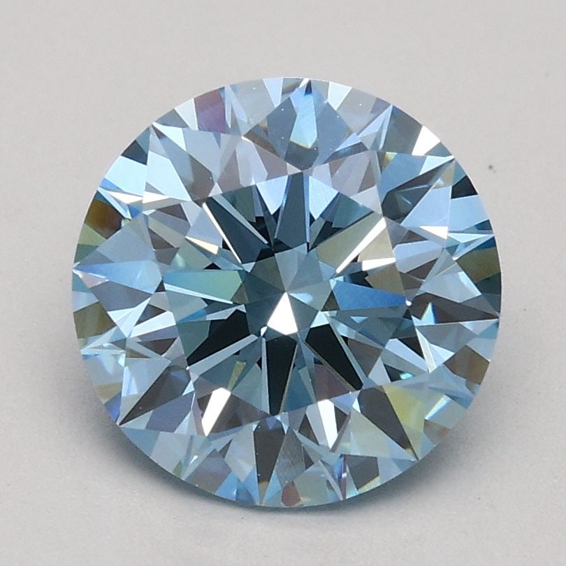 IGI Round 1.54ct Fancy Intense Blue VVS2 Ideal Loose Lab Diamond: IGI Round 1.54ct Fancy Intense Blue VVS2 Ideal Loose Lab Diamond Experience the breathtaking beauty of this 1.54ct Fancy Intense Blue VVS2 Ideal Loose Lab Diamond, certified by IGI and showcasing
