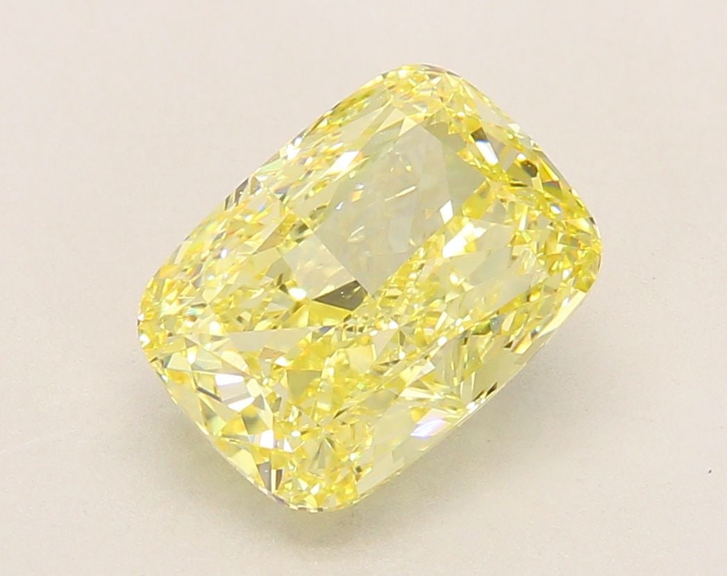 Loose Lab Diamond - IGI Cushion Modified 3.81ct Fancy Intense Yellow VVS2: Loose Lab Diamond - IGI Cushion Modified 3.81ct Fancy Intense Yellow VVS2 Experience the warmth and brightness of a genuine lab-grown diamond, certified by IGI as a Fancy Intense Yellow gemstone with