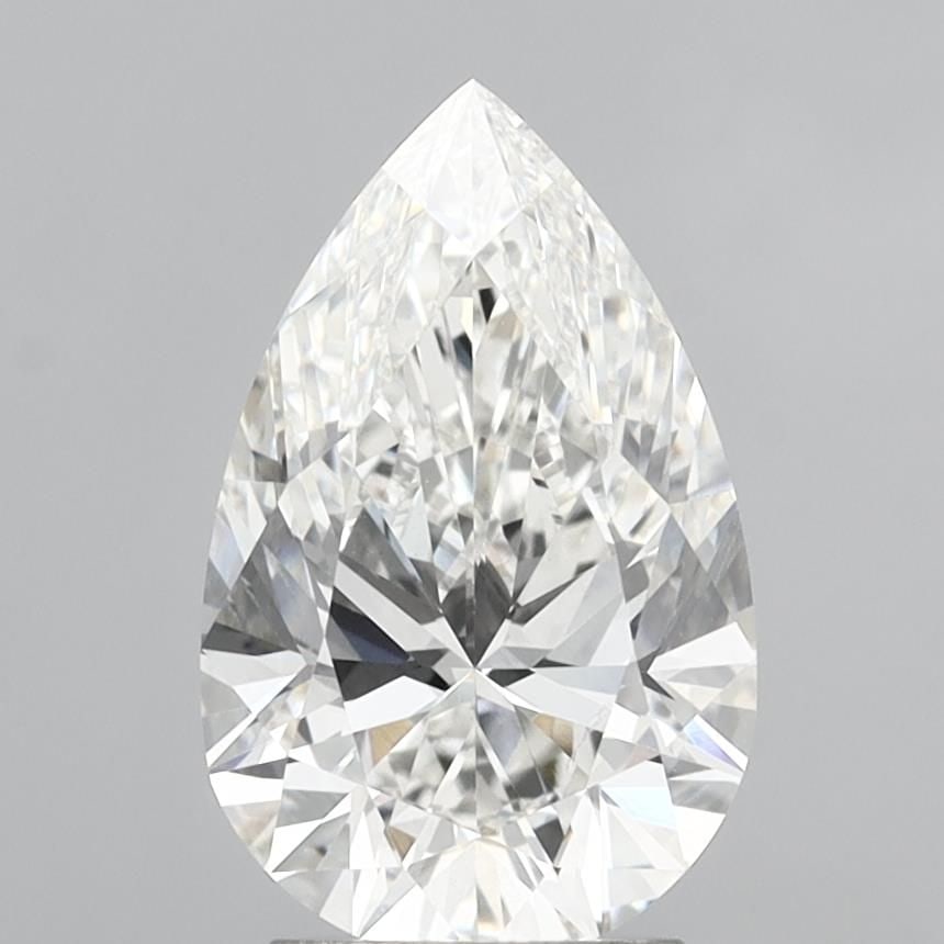 Loose Lab Diamond - IGI Pear 3.08ct F VVS2: Loose Lab Diamond - IGI Pear 3.08ct F VVS2 A stunning lab-grown diamond, certified by the International Gemological Institute (IGI), boasts exceptional clarity and color, with a VVS2 grade and F color