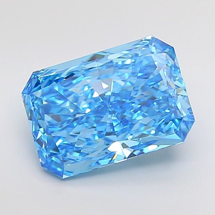 IGI Radiant 4.57ct Fancy Vivid Blue VVS2 Loose Lab Diamond: IGI Radiant 4.57ct Fancy Vivid Blue VVS2 Loose Lab Diamond Experience the rare beauty of a Fancy Vivid Blue diamond, one of the most coveted colors in the world of gemstones. This 4.57ct lab-grown IGI