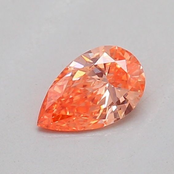 Loose Lab Diamond - IGI Pear 0.17ct Fancy Vivid Pinkish Orange VVS2: Loose Lab Diamond - IGI Pear 0.17ct Fancy Vivid Pinkish Orange VVS2 A truly unique and stunning addition to any jewelry collection, this 0.17ct Fancy Vivid Pinkish Orange lab diamond boasts exceptiona