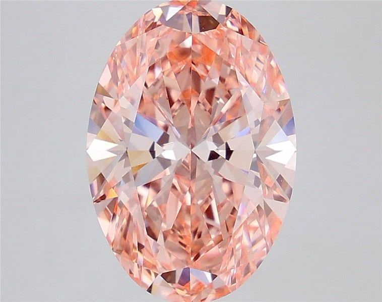 IGI Oval 4.18ct Fancy Vivid Pink VVS2 Loose Lab Diamond: IGI Oval 4.18ct Fancy Vivid Pink VVS2 Loose Lab Diamond Experience the unparalleled beauty of a lab-grown diamond, certified by IGI as a Fancy Vivid Pink gemstone weighing 4.18 carats. Its