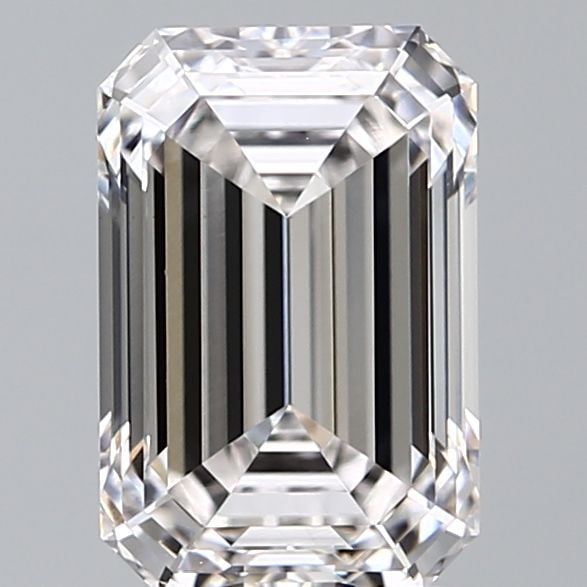 IGI Emerald 1.52ct F VVS2 Loose Lab Diamond: IGI Emerald 1.52ct F VVS2 Loose Lab Diamond A truly unique and rare gem, this 1.52ct IGI Emerald-cut lab diamond boasts exceptional clarity with its VVS2 grade, showcasing minimal inclusions that