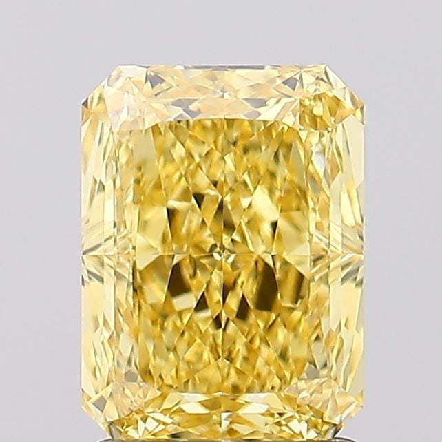 IGI Radiant 1.85ct Fancy Vivid Yellow VVS2 Loose Lab Diamond: IGI Radiant 1.85ct Fancy Vivid Yellow VVS2 Loose Lab Diamond Experience the warmth and brightness of a genuine lab-grown Fancy Vivid Yellow diamond, certified by IGI as VVS2 in clarity and EX in polis
