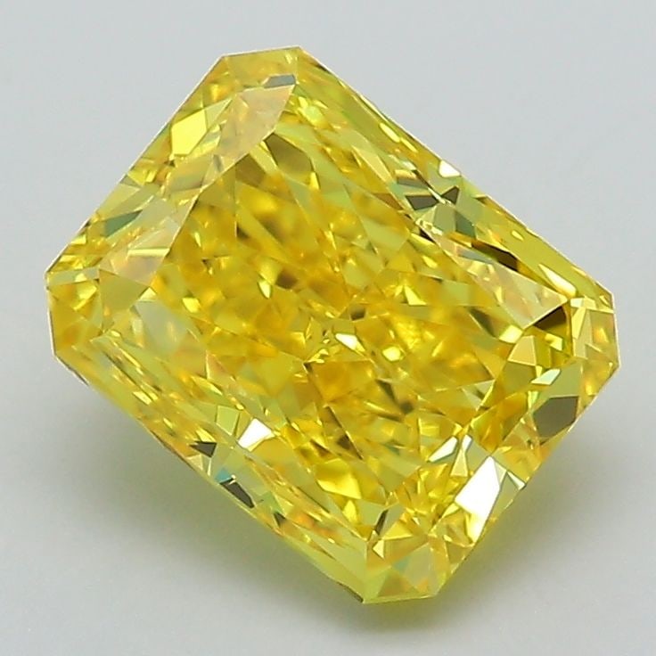 IGI Radiant 2.32ct Fancy Vivid Yellow VVS2 Loose Lab Diamond: IGI Radiant 2.32ct Fancy Vivid Yellow VVS2 Loose Lab Diamond Experience the brilliance of nature's own sunshine with this stunning 2.32ct Fancy Vivid Yellow VVS2 loose lab diamond, certified by IGI an