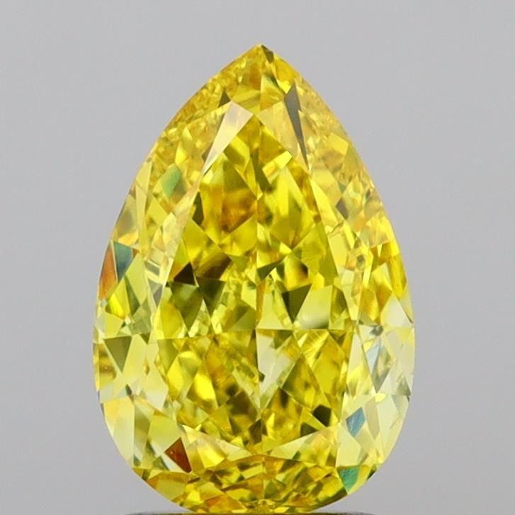 Loose Lab Diamond - IGI Pear 1.99ct Fancy Vivid Yellow VVS2: Loose Lab Diamond - IGI Pear 1.99ct Fancy Vivid Yellow VVS2 A stunning lab-grown diamond, certified by the International Gemological Institute (IGI), boasts a vibrant Fancy Vivid Yellow hue and except