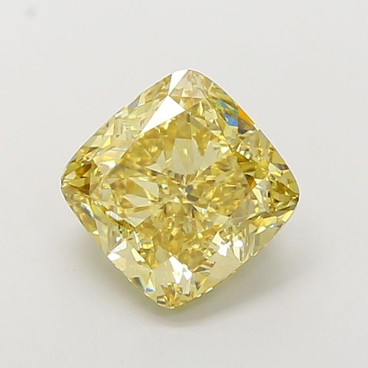 Loose Lab Diamond - Cushion Brilliant 3.02ct Fancy Vivid Yellow VVS2: Loose Lab Diamond - Cushion Brilliant 3.02ct Fancy Vivid Yellow VVS2 Experience the unparalleled brilliance of a lab-grown diamond, expertly cut to bring out its vibrant Fancy Vivid Yellow hue. This s