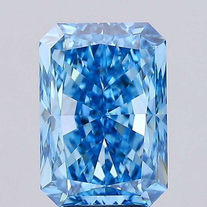 IGI Radiant 4.03ct Fancy Vivid Blue VVS2 Loose Lab Diamond: IGI Radiant 4.03ct Fancy Vivid Blue VVS2 Loose Lab Diamond Experience the breathtaking beauty of a lab-grown Fancy Vivid Blue diamond, certified by IGI as 4.03 carats in exceptional clarity and cut. I