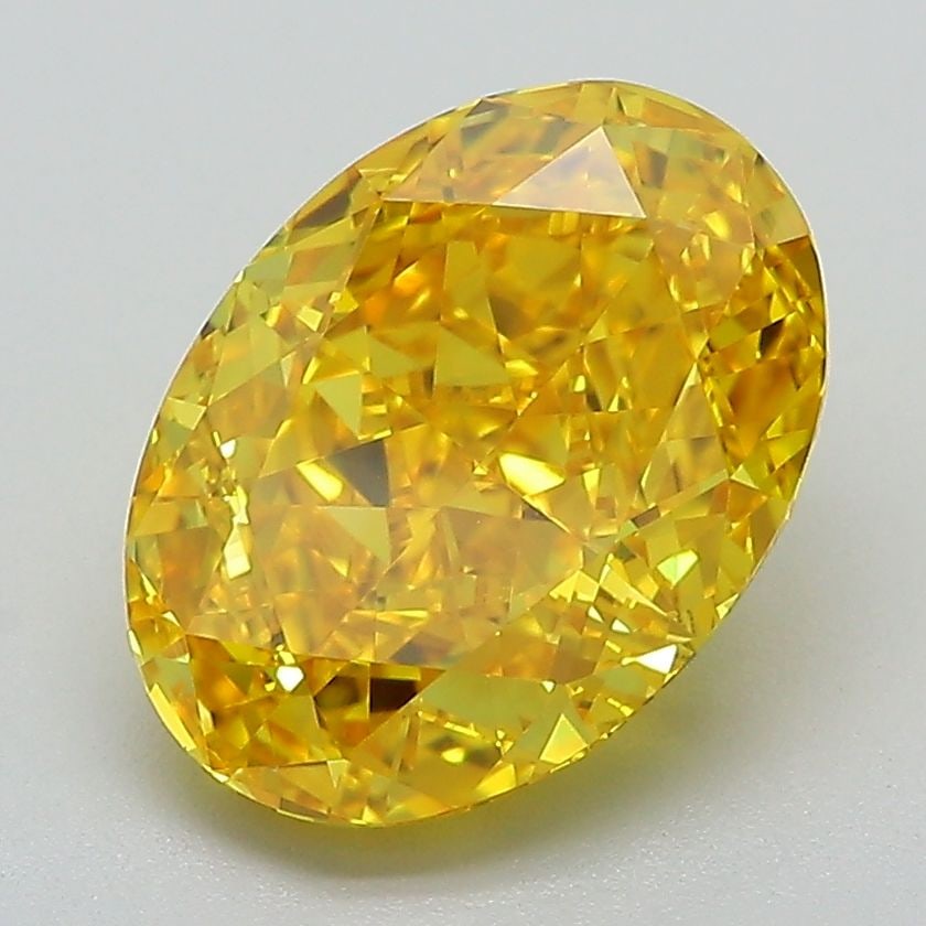 IGI Oval 3.23ct Fancy Vivid Yellow VVS2 Lab Diamond (1 of 1)