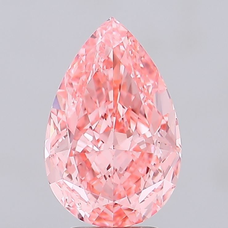 Loose Lab Diamond - IGI Pear 5.04ct Fancy Vivid Pink VVS2: Loose Lab Diamond - IGI Pear 5.04ct Fancy Vivid Pink VVS2 Experience the unparalleled beauty of a lab-grown diamond, certified by the International Gemological Institute (IGI) as Fancy Vivid Pink,