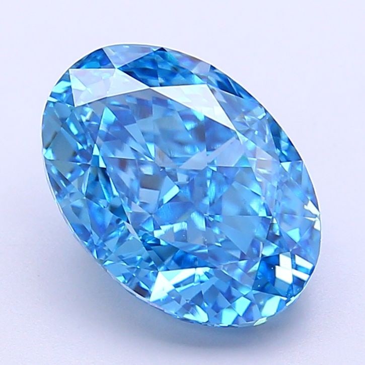 Vivid Blue VVS2 3.82ct Oval Loose Lab Diamond: Vivid Blue VVS2 3.82ct Oval Loose Lab Diamond Experience the breathtaking beauty of a truly one-of-a-kind diamond, boasting an exceptional 3.82ct oval cut with a vibrant Fancy Vivid Blue hue that shin
