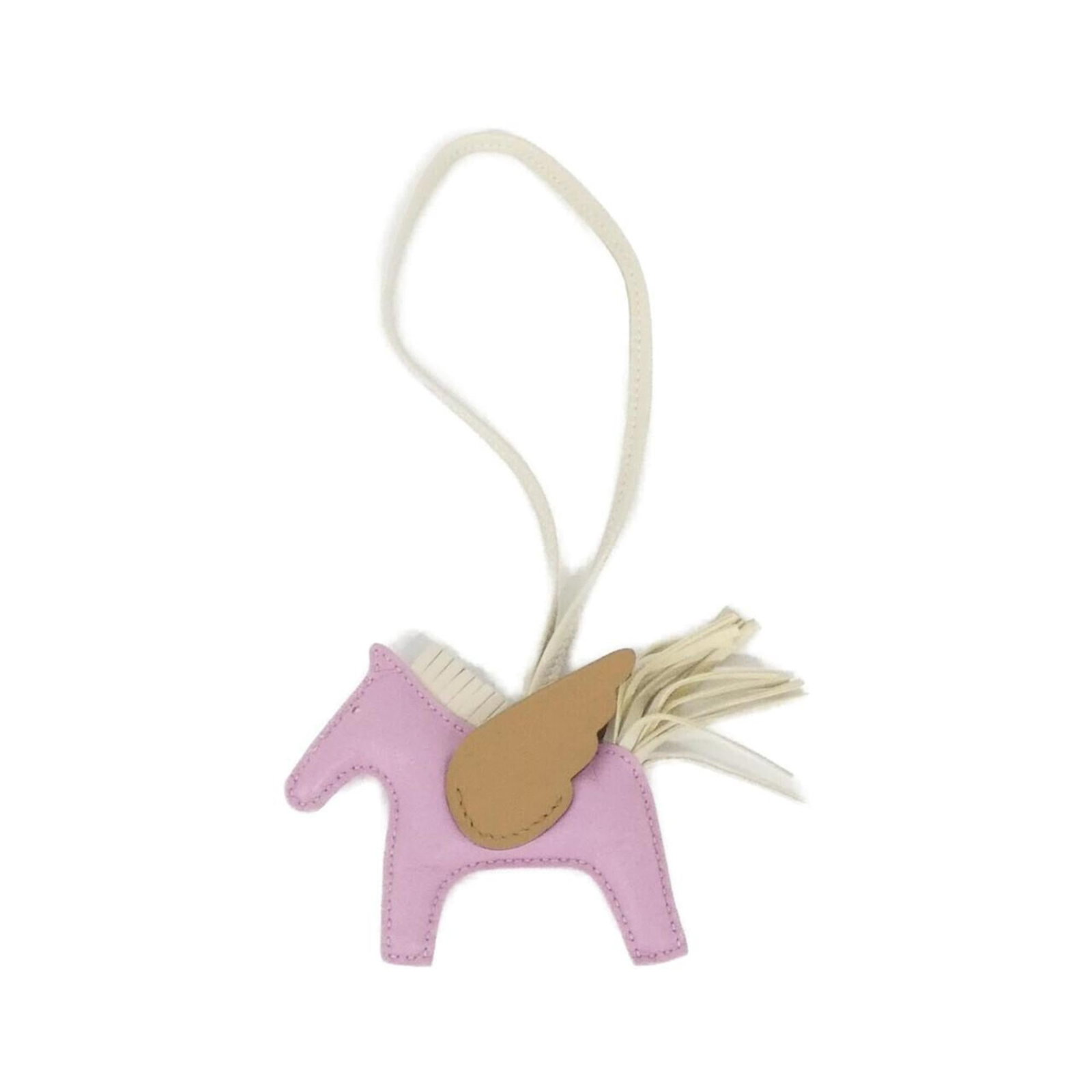 Hermes Agneau Milo Handbag Charm: Hermes Agneau Milo Handbag Charm A delicate and feminine touch for your Herm?s handbag, the Agneau Milo charm boasts a soft pink hue that adds a pop of color to any outfit. Made from luxurious Agneau