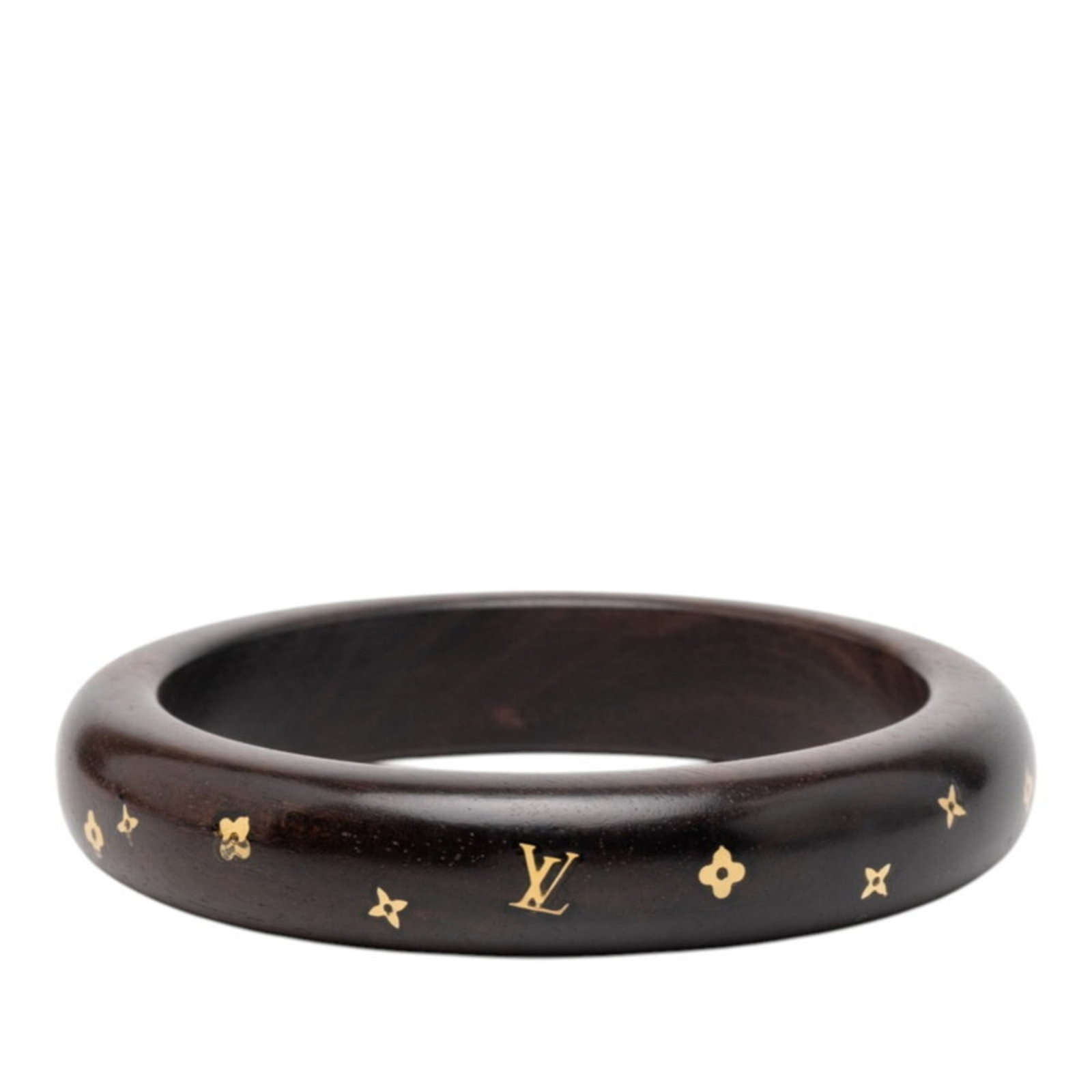 Wood Louis Vuitton Bangle: Wood Louis Vuitton Bangle Elevate your style with this stunning Louis Vuitton wood bangle, boasting the iconic brand's signature brown hue and natural wood texture. With its 19.5cm length and subtle s