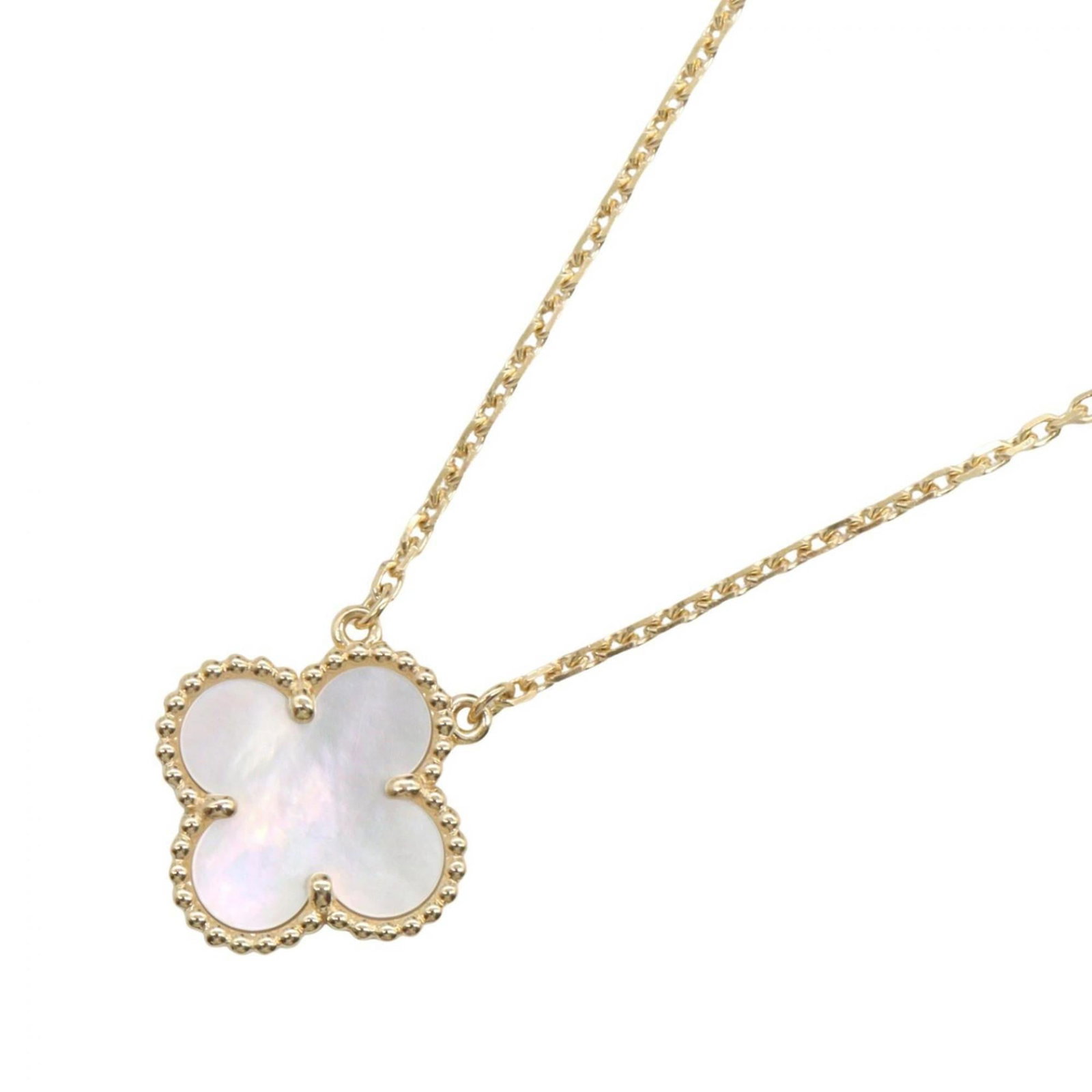 RA45900 - Van Cleef & Arpels Vintage Alhambra Necklace - 18K (Yellow Gold) - Mother-of-Pearl -: RA45900 - Van Cleef & Arpels Vintage Alhambra Necklace - 18K (Yellow Gold) - Mother-of-Pearl - Women's - Gold/ White Tones Experience the timeless elegance of Van Cleef & Arpels' iconic Alhambra neckl